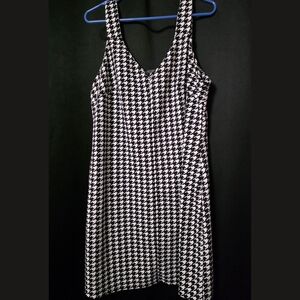 SHEIN Black and White Houndstooth Mini Dress